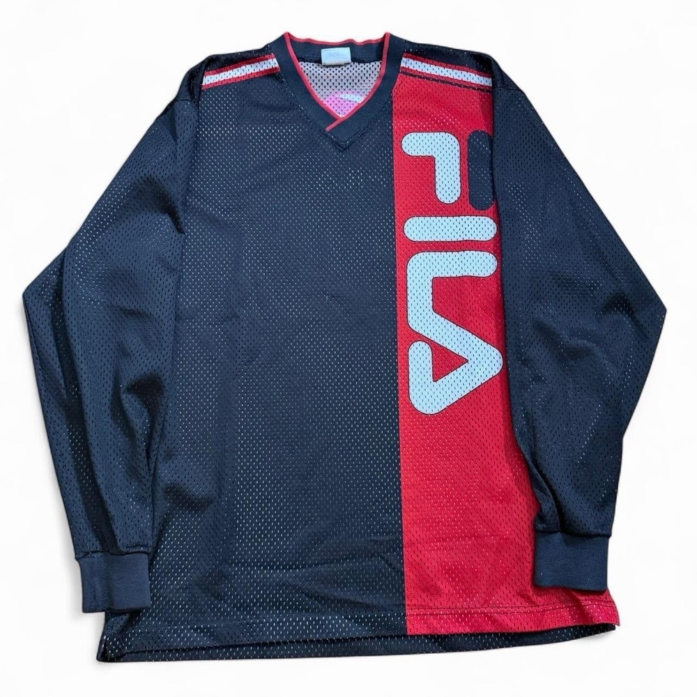 Vintage Fila Long Sleeve Mesh Jersey Size XL Y2K 2000s Streetwear Skate Retro